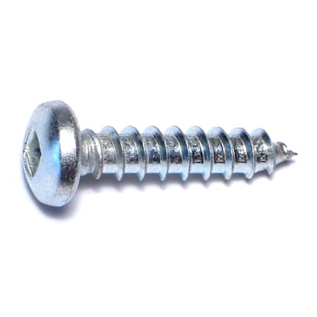 Sheet Metal Screw, #12 X 1 In, Zinc Plated Steel Pan Head Square Drive, 25 PK